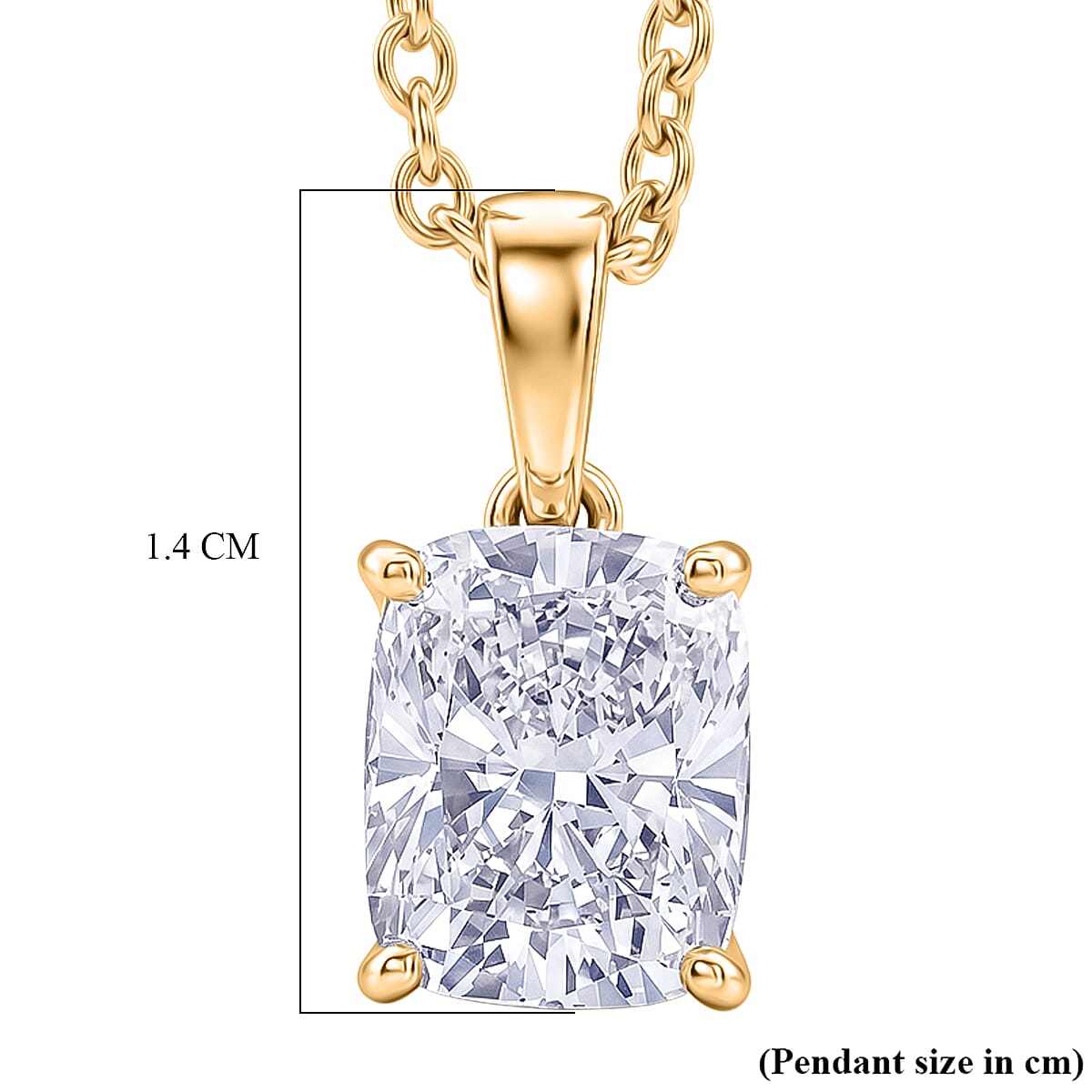 Luxuriant - SGL Certified Lab Grown Diamond (SI-G-H) Pendant with Chain (Size 20) in 18K Vermeil Yellow Gold Plated Sterling Silver 2.00 Ct.