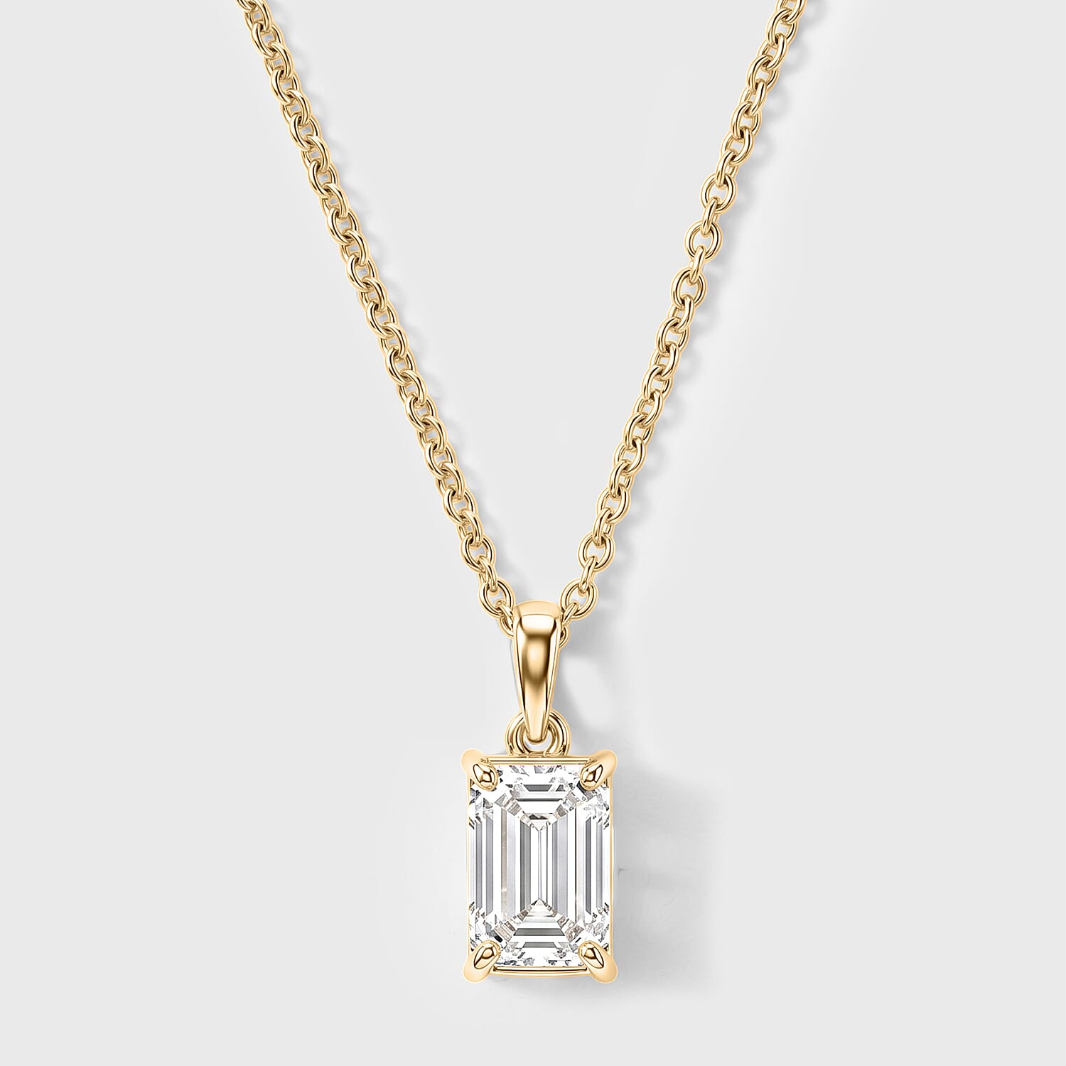 Luxuriant - SGL Certified Lab Grown Diamond (SI-G-H) Pendant with Chain (Size 20) in 18K Vermeil Yellow Gold Plated Sterling Silver 2.00 Ct.