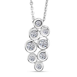 Luxuriant - Lab Grown Diamond (SI-G-H) Pendant with Chain (Size 20) in Rhodium Overlay Sterling Silver 0.33 Ct.