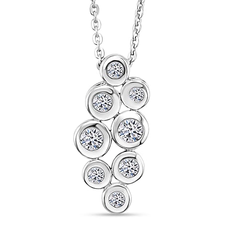 Luxuriant - Lab Grown Diamond (SI-G-H) Pendant with Chain (Size 20) in Rhodium Overlay Sterling Silver 0.33 Ct.