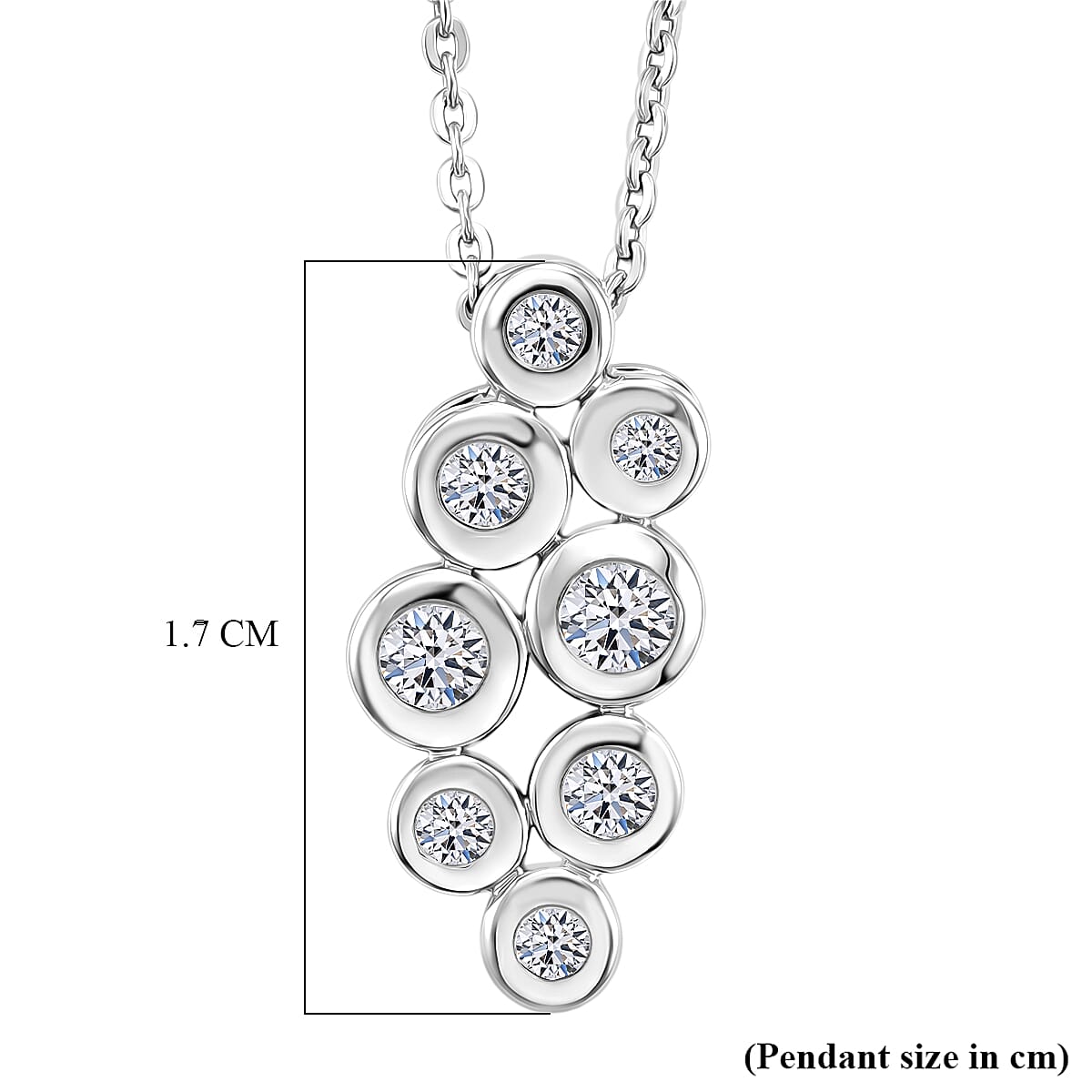 Luxuriant - Lab Grown Diamond (SI-G-H) Pendant with Chain (Size 20) in Rhodium Overlay Sterling Silver 0.33 Ct.