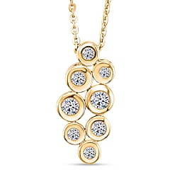 Luxuriant - Lab Grown Diamond (SI-G-H) Pendant with Chain (Size 20) in Rhodium Overlay Sterling Silver 0.33 Ct.