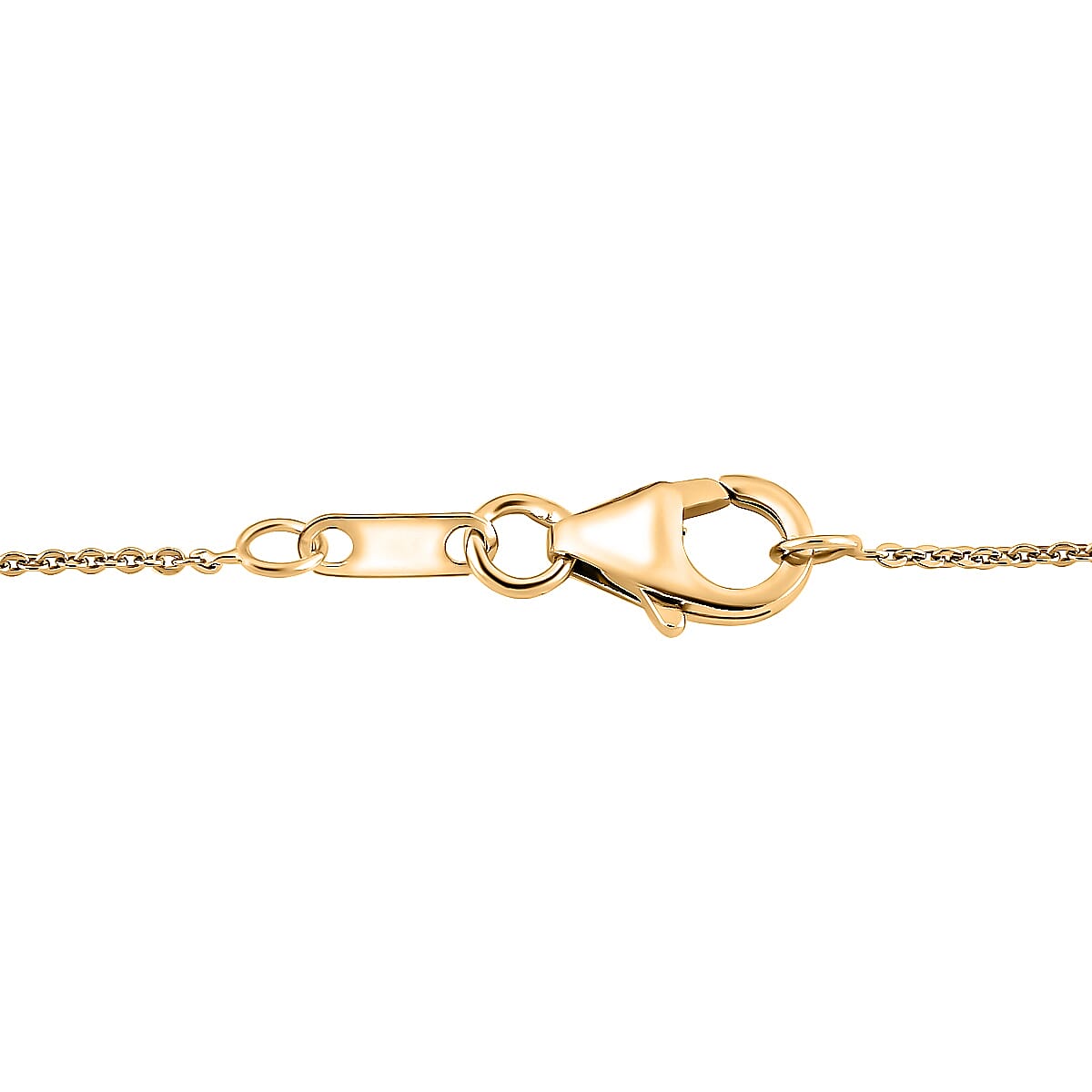 D'Joy - Ammolite & Natural White Diamond Pendant with Chain (Size 20) in 18K Vermeil Yellow Gold Plated Sterling Silver 2.56 Ct.
