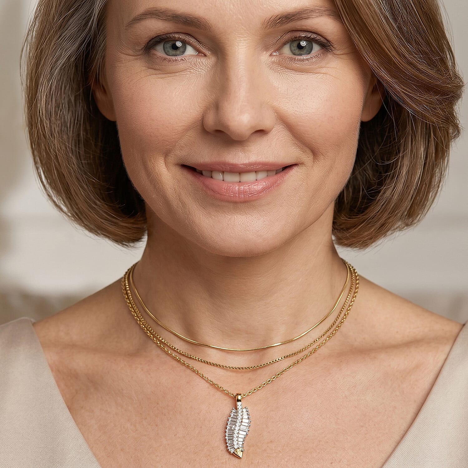 Rachel Galley - SGL Certified Lab Grown Diamond (SI-G-H) Pendant with Chain (Size 20) in 18K Vermeil Yellow Gold Plated Sterling Silver 1.50 Ct.