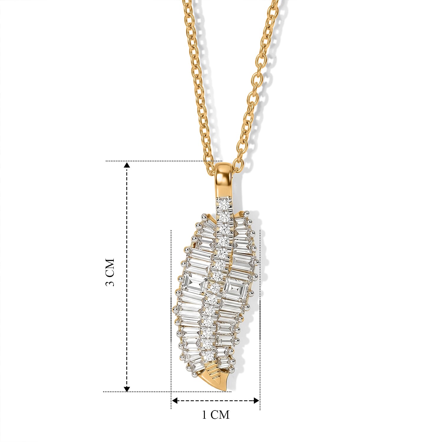 Rachel Galley - SGL Certified Lab Grown Diamond (SI-G-H) Pendant with Chain (Size 20) in 18K Vermeil Yellow Gold Plated Sterling Silver 1.50 Ct.