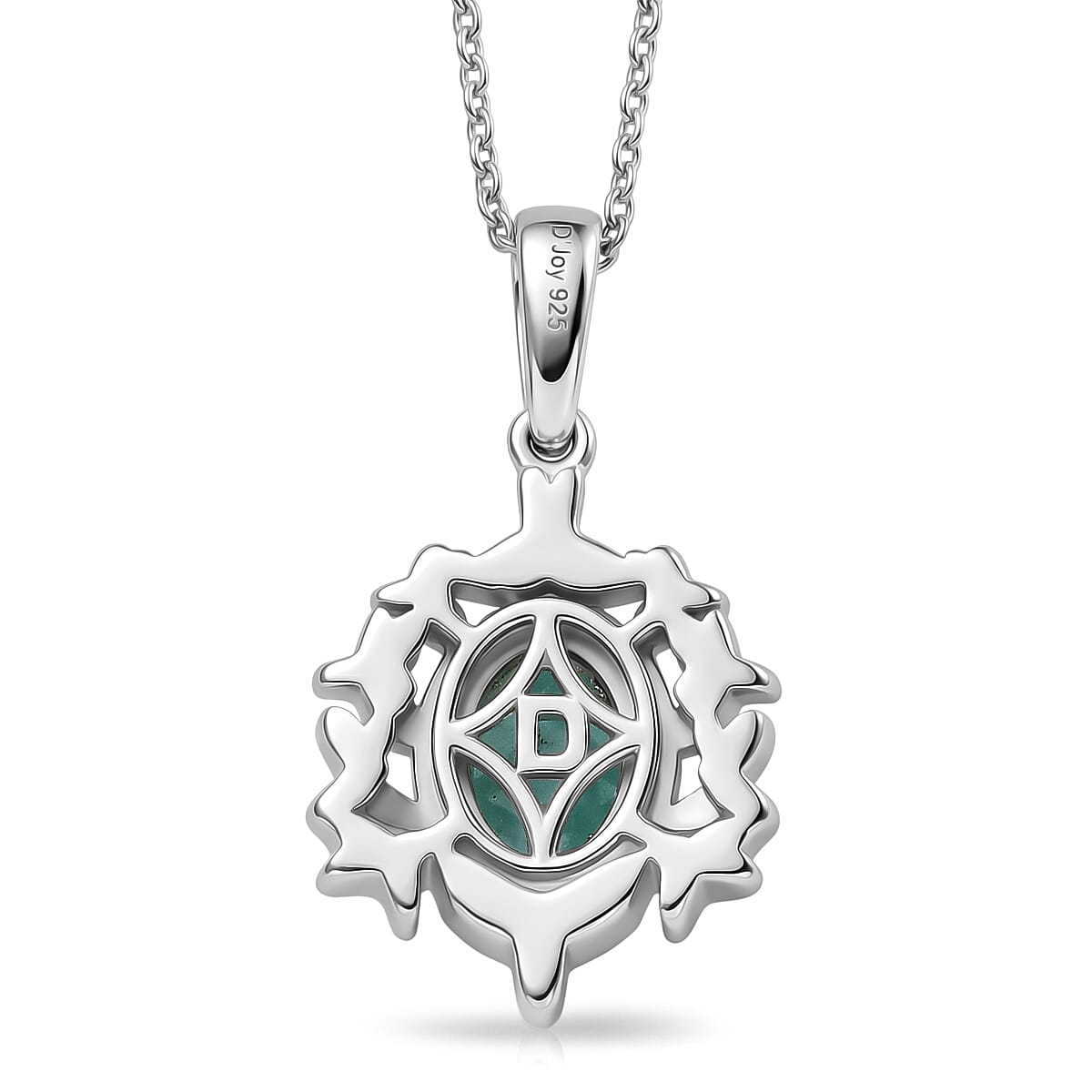 D'Joy - Larimar Pendant with Chain (Size 20) in Platinum Overlay Sterling Silver 1.50 Ct.