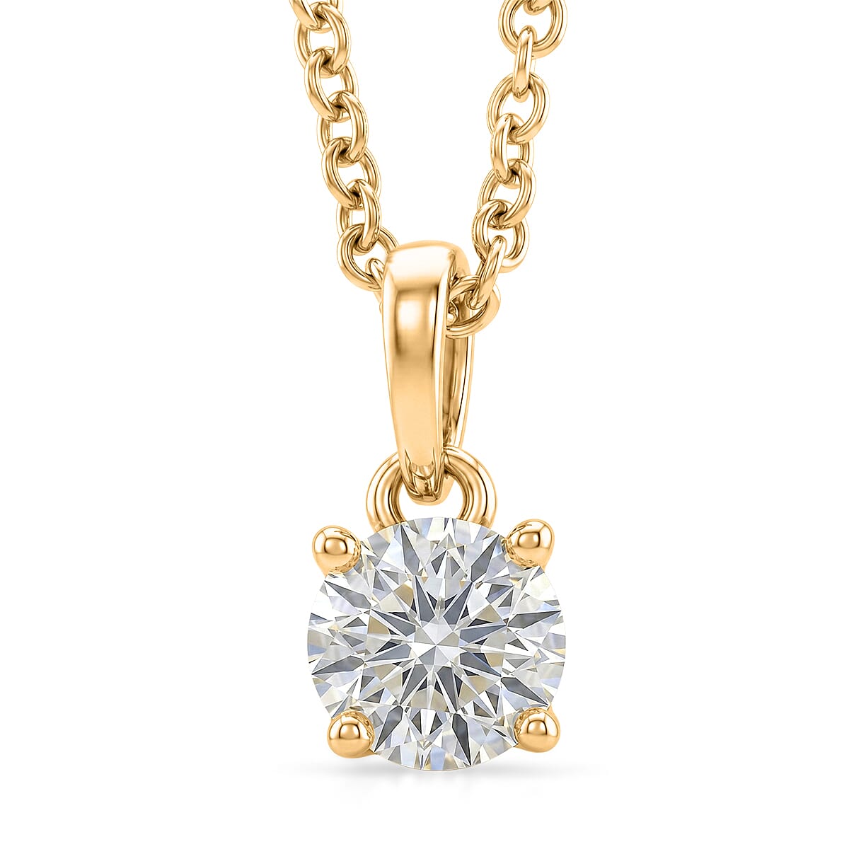 Moissanite Pendant with Chain (Size 20) Mix Metal  0.760  Ct.