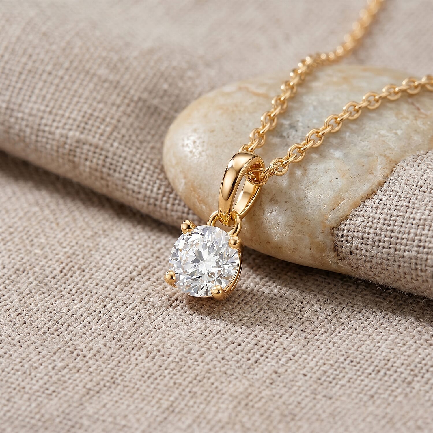 Moissanite Pendant with Chain (Size 20) Mix Metal  0.760  Ct.