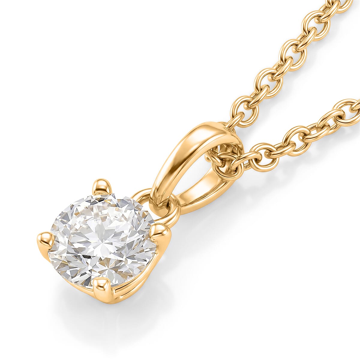 Moissanite Pendant with Chain (Size 20) Mix Metal  0.760  Ct.