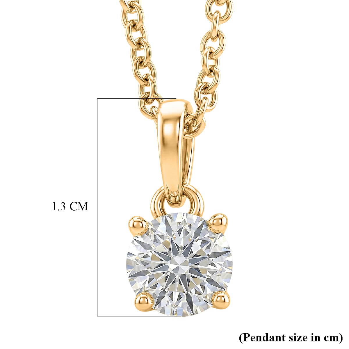Moissanite Pendant with Chain (Size 20) Mix Metal  0.760  Ct.