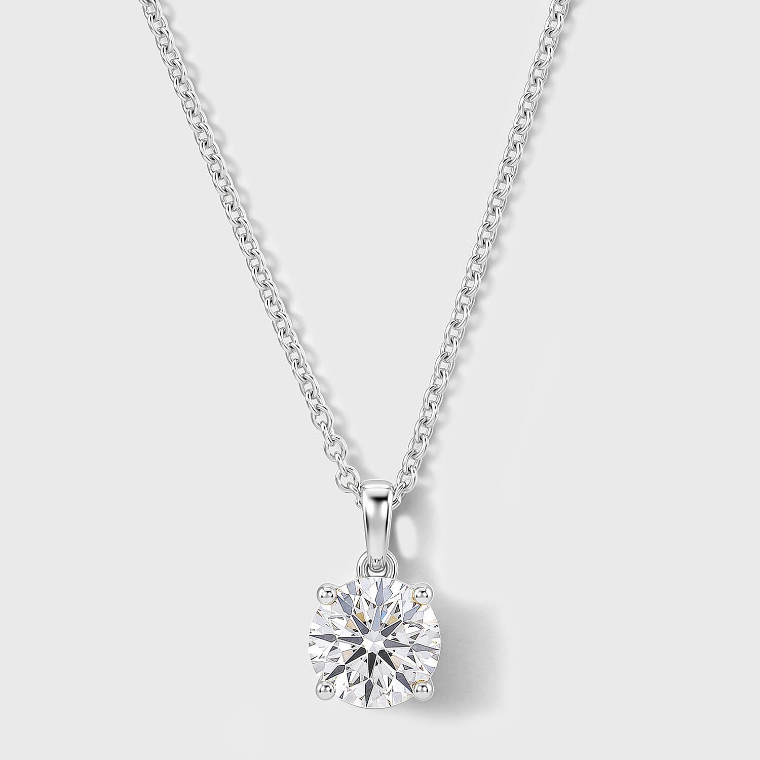 Luxuriant - SGL Certified Lab Grown Diamond (SI-G-H) Pendant with Chain (Size 20) in 18K Vermeil Yellow Gold Plated Sterling Silver 2.00 Ct.