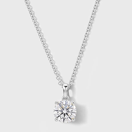 Luxuriant - SGL Certified Lab Grown Diamond (SI-G-H) Pendant with Chain (Size 20) in 18K Vermeil Yellow Gold Plated Sterling Silver 2.00 Ct.