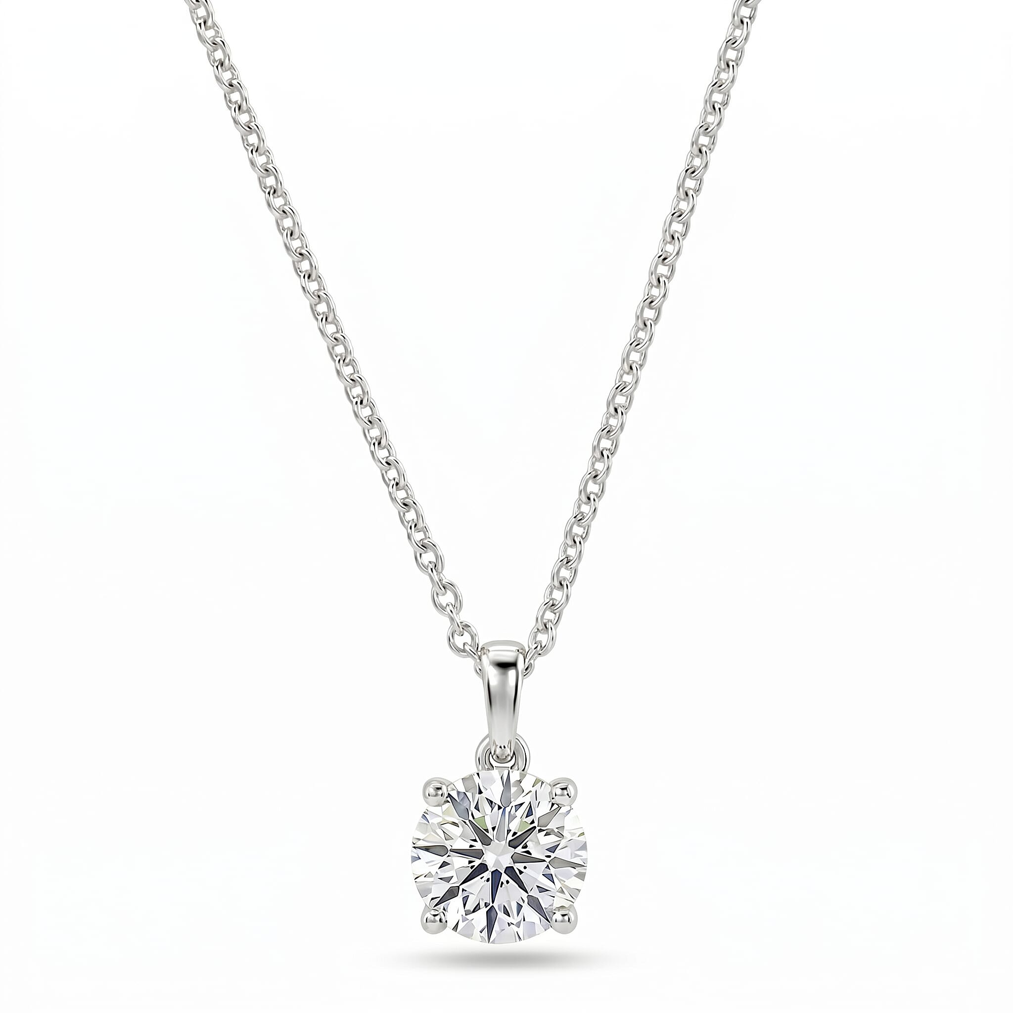 Luxuriant - SGL Certified Lab Grown Diamond (SI-G-H) Pendant with Chain (Size 20) in Rhodium Overlay Sterling Silver 2.00 Ct.