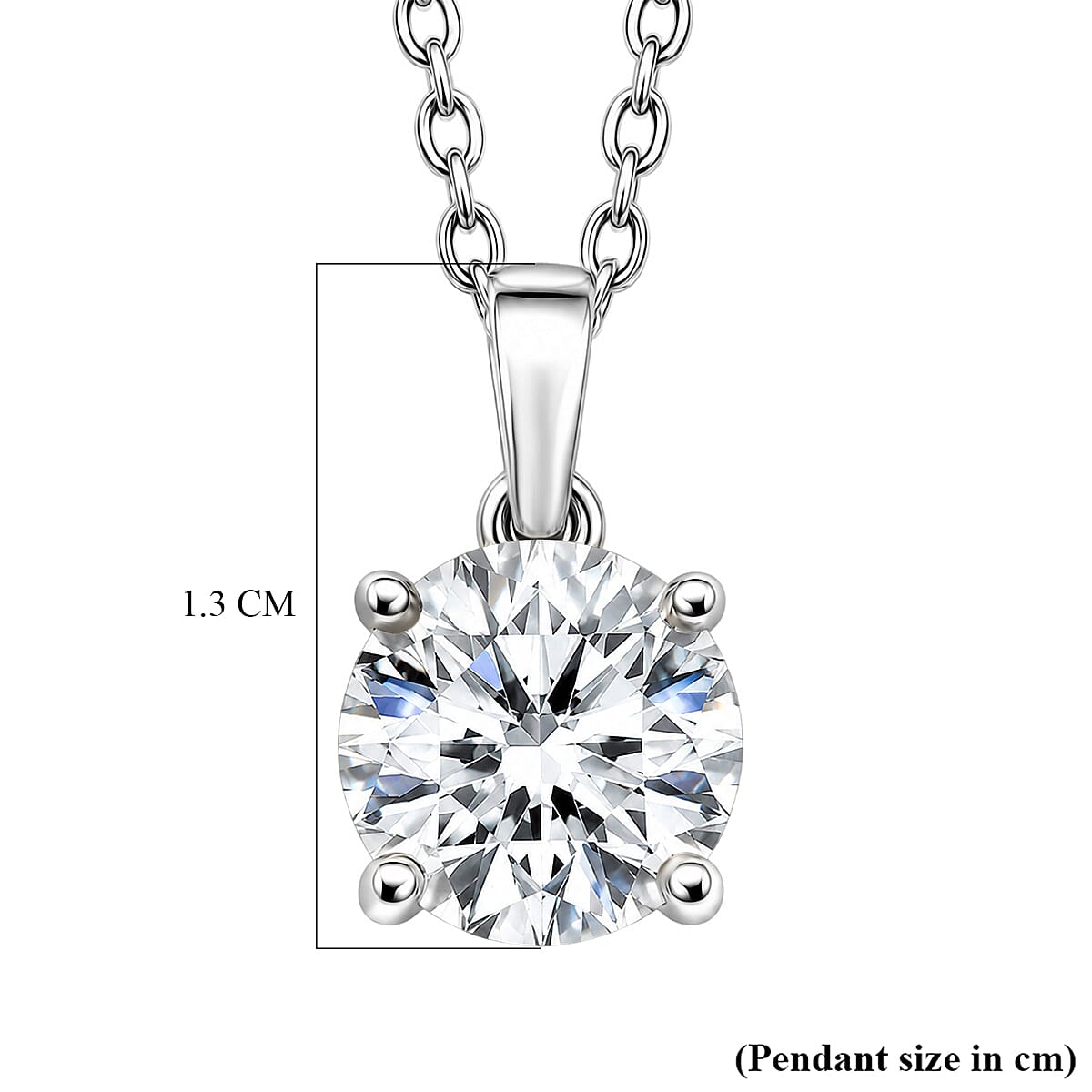 Luxuriant - SGL Certified Lab Grown Diamond (SI-G-H) Pendant with Chain (Size 20) in Rhodium Overlay Sterling Silver 2.00 Ct.