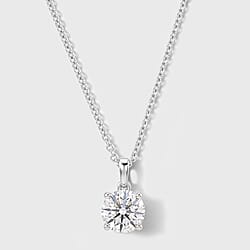 LUXURIANT 2 Ct. Lab Grown Diamond Cushion-Cut Solitaire Pendant with Chain (Size 20) in Rhodium Overlay Sterling Silver, SGL Certified (SI-G-H)