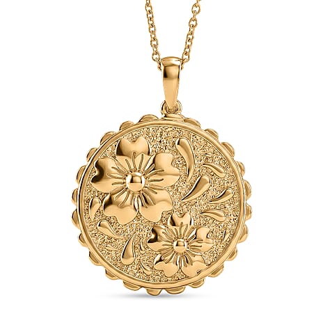 EverTrue Bronzella Collection - Floral Pendant with Chain (Size 20) in 18K Gold Plating