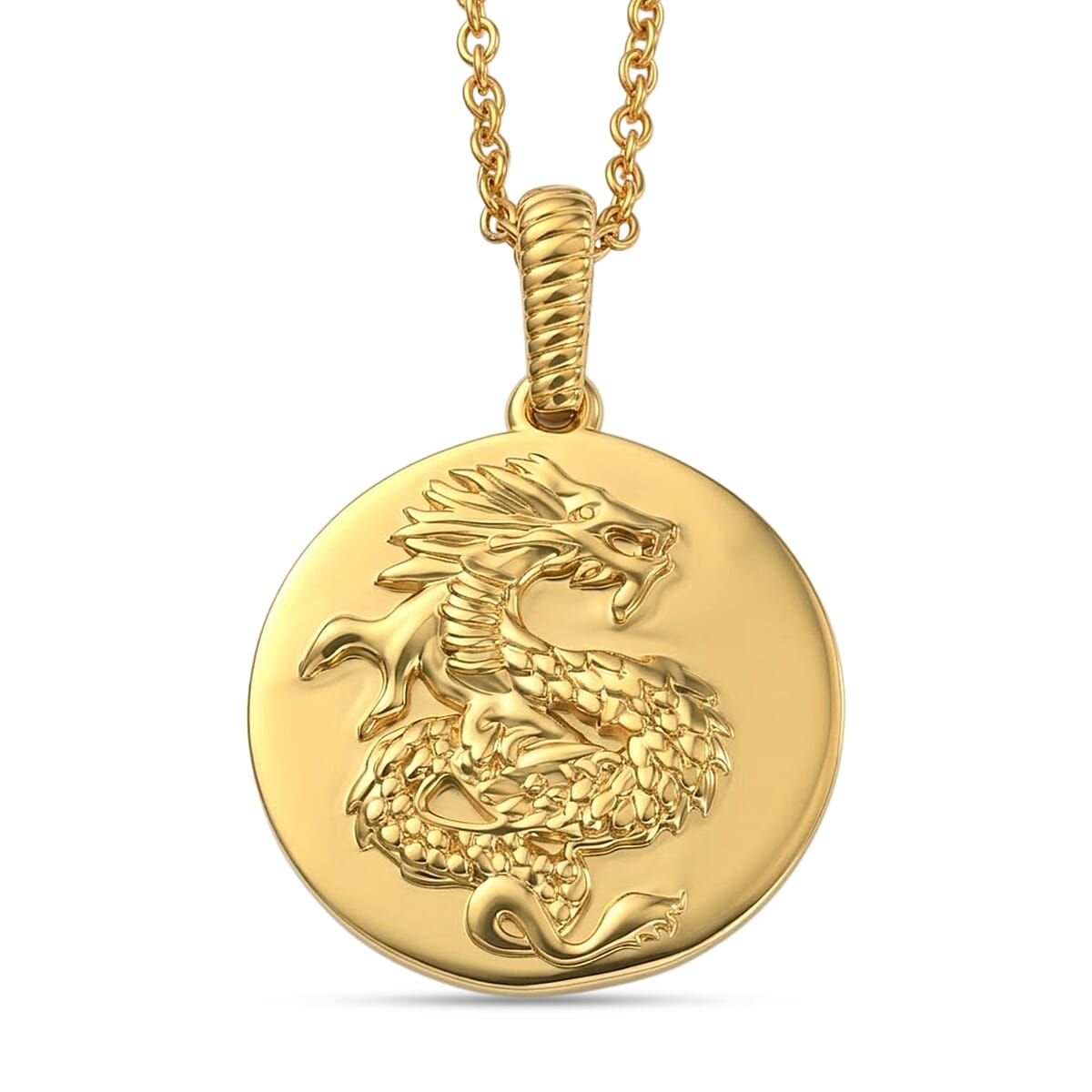 EverTrue Bronzella Collection - Dragon Pendant with Chain (Size 20) in 18K Gold Plating