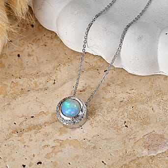 https://tjcuk.sirv.com/Products/44/8/4485410/D-Joy-Ethiopian-Opal-White-Zircon-Pendant-with-Chain-Size-20-in-Rhodiu_4485410_2.jpg?w=342&h=342