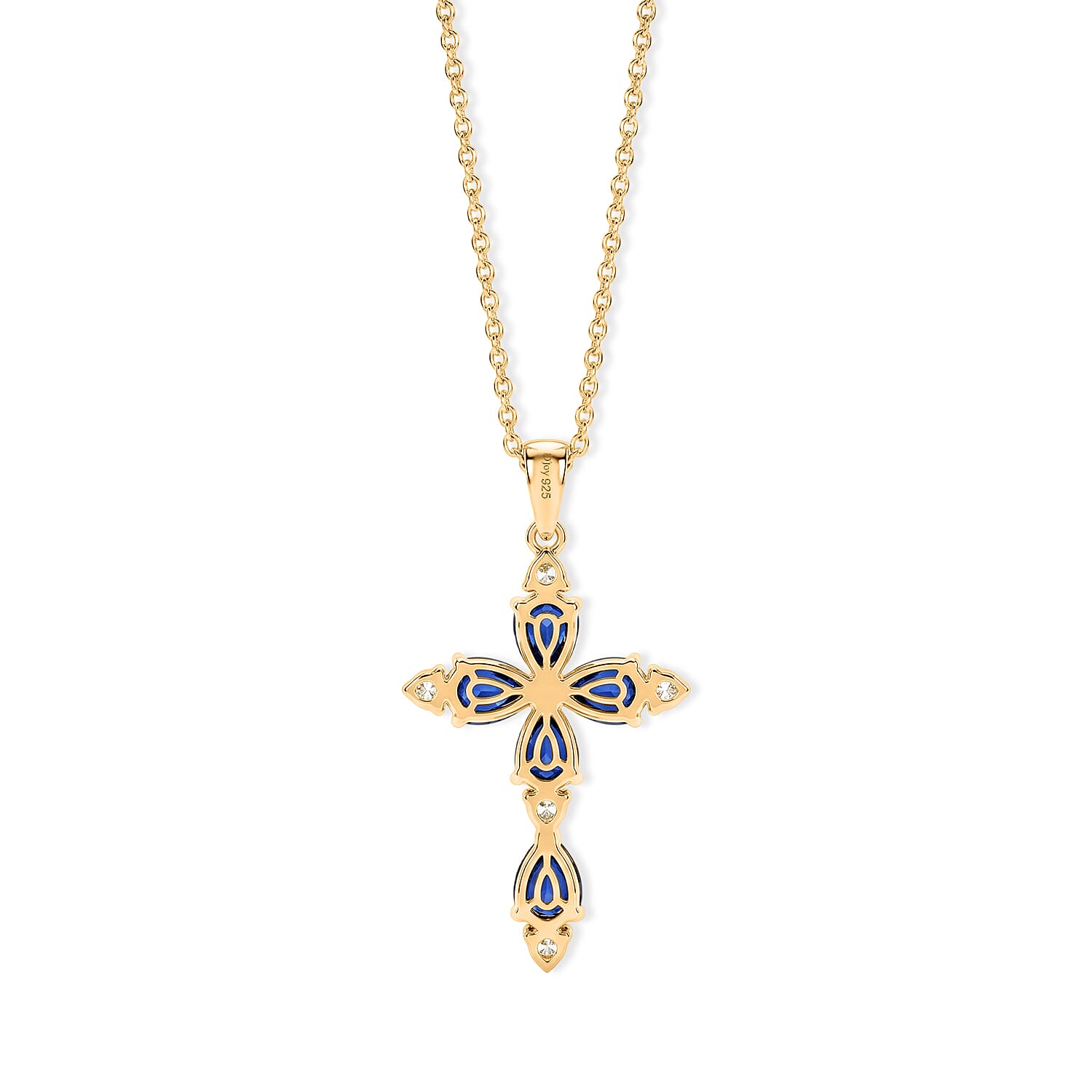 D'Joy - Ceylon Color Quartz & White Zircon Pendant with Chain (Size 20) in Yellow Gold Plated Sterling Silver 5.00 Ct.
