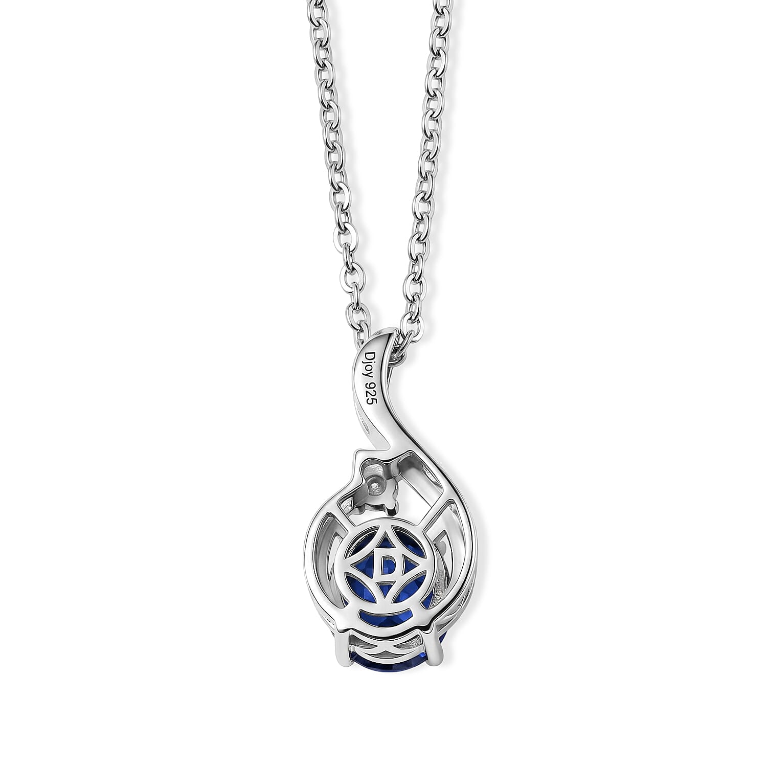 D'Joy - Ceylon Color Quartz & Moissanite Pendant with Chain (Size 20) in Platinum Overlay Sterling Silver 2.13 Ct.