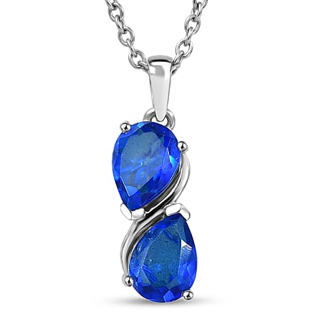 D'Joy - Ceylon Color Quartz Pendant with Chain (Size 20) in Platinum Overlay Sterling Silver 2.60 Ct.