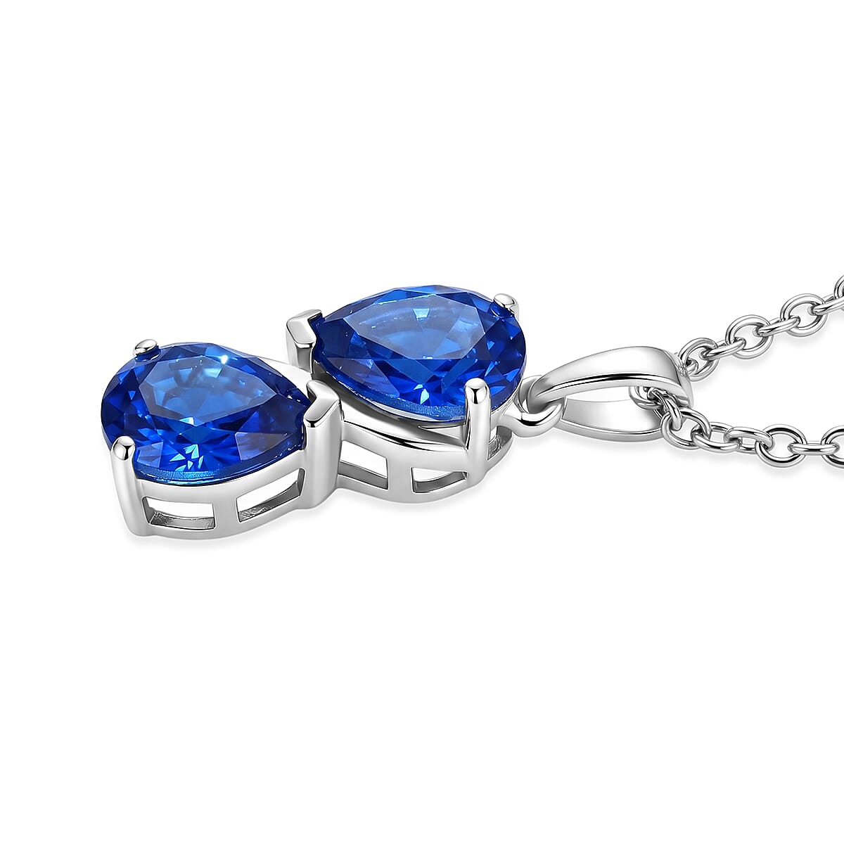 D'Joy - Ceylon Color Quartz Pendant with Chain (Size 20) in Platinum Overlay Sterling Silver 2.60 Ct.