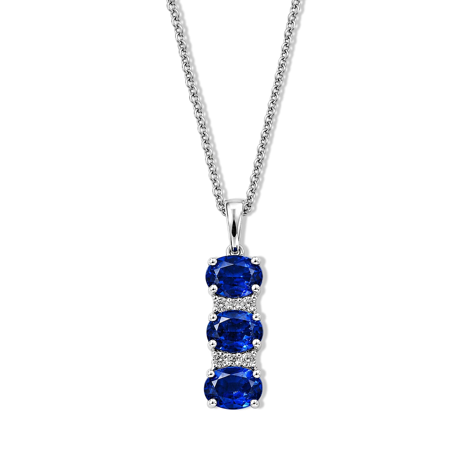 D'Joy - Ceylon Color Quartz & White Zircon Pendant in Platinum Overlay Sterling Silver with Chain (Size 20) 4.23 Ct.