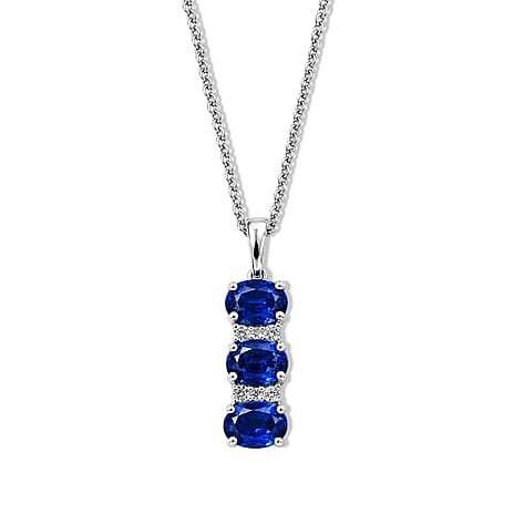 D'Joy - Ceylon Color Quartz & White Zircon Pendant in Platinum Overlay Sterling Silver with Chain (Size 20) 4.23 Ct.