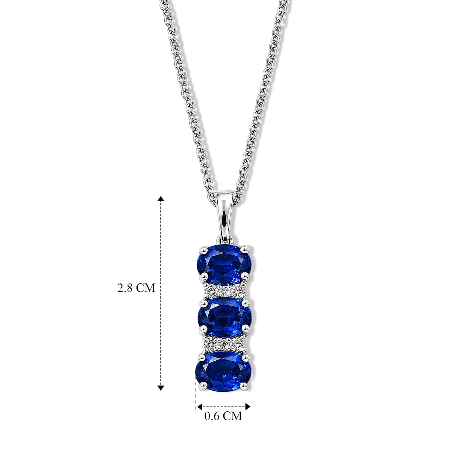 D'Joy - Ceylon Color Quartz & White Zircon Pendant in Platinum Overlay Sterling Silver with Chain (Size 20) 4.23 Ct.