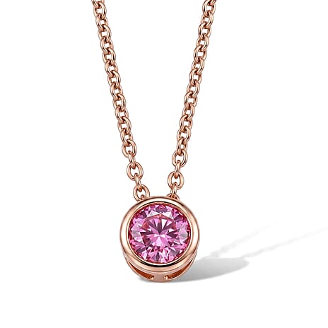 Pink Moissanite Pendant with Chain (Size 20) Mix Metal  0.760  Ct.