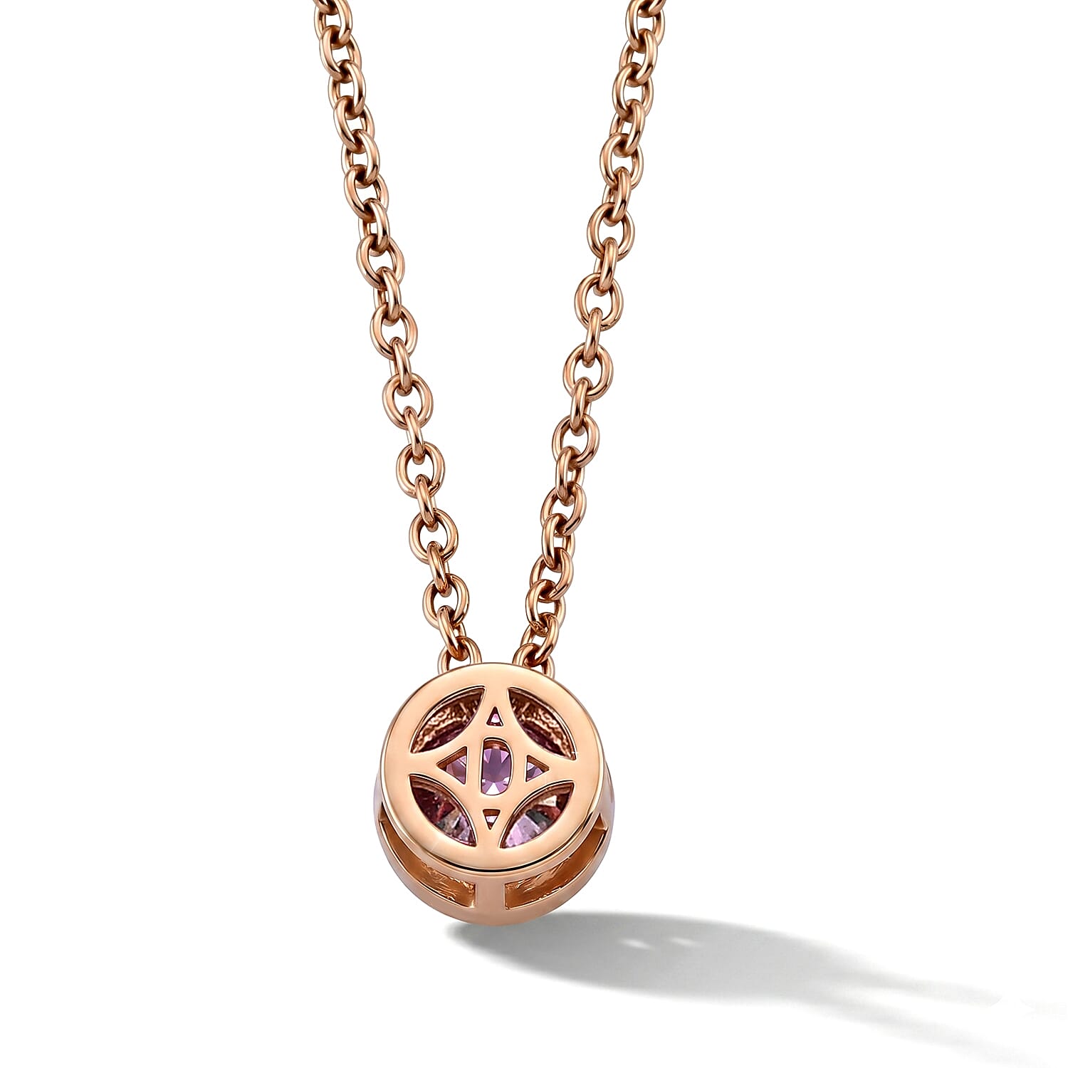 Pink Moissanite Pendant with Chain (Size 20) Mix Metal  0.760  Ct.