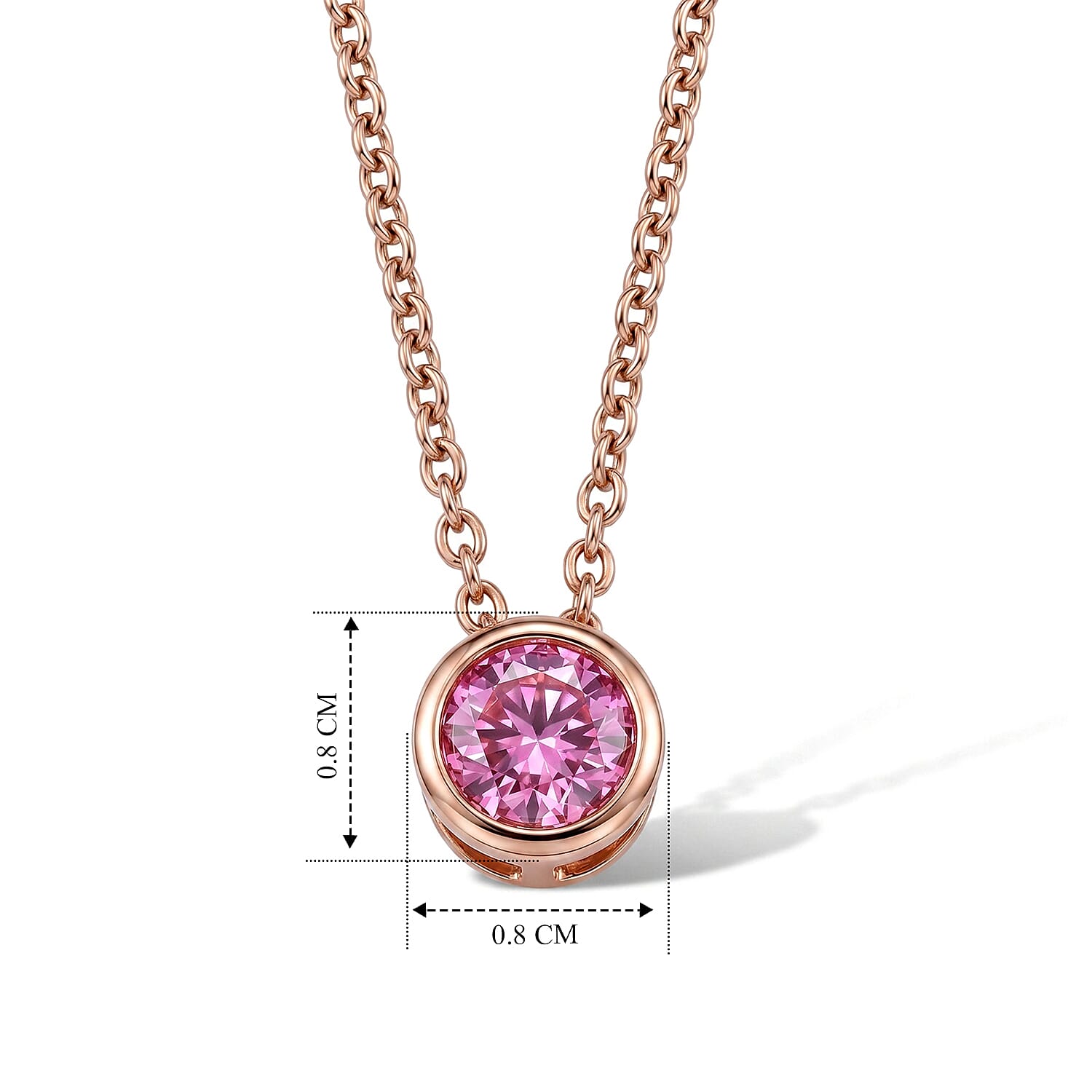 Pink Moissanite Pendant with Chain (Size 20) Mix Metal  0.760  Ct.