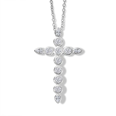 Luxuriant - Lab Grown Diamond (SI-G-H) Pendant with Chain (Size 20) in Rhodium Overlay Sterling Silver 2.00 Ct.