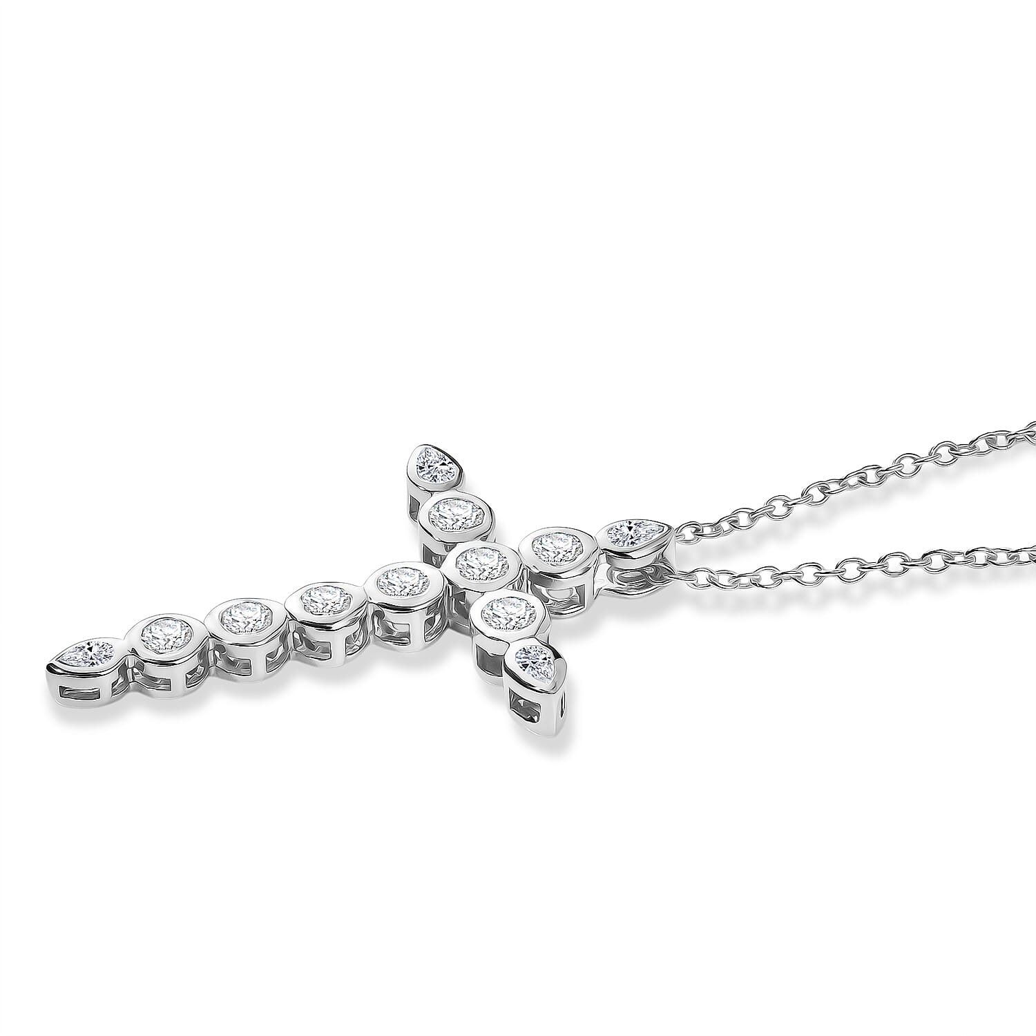 Luxuriant - Lab Grown Diamond (SI-G-H) Pendant with Chain (Size 20) in Rhodium Overlay Sterling Silver 2.00 Ct.