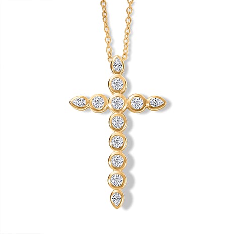 Luxuriant - Lab Grown Diamond (SI-G-H) Pendant with Chain (Size 20) in 18K Vermeil Yellow Gold Plated Sterling Silver 2.00 Ct.