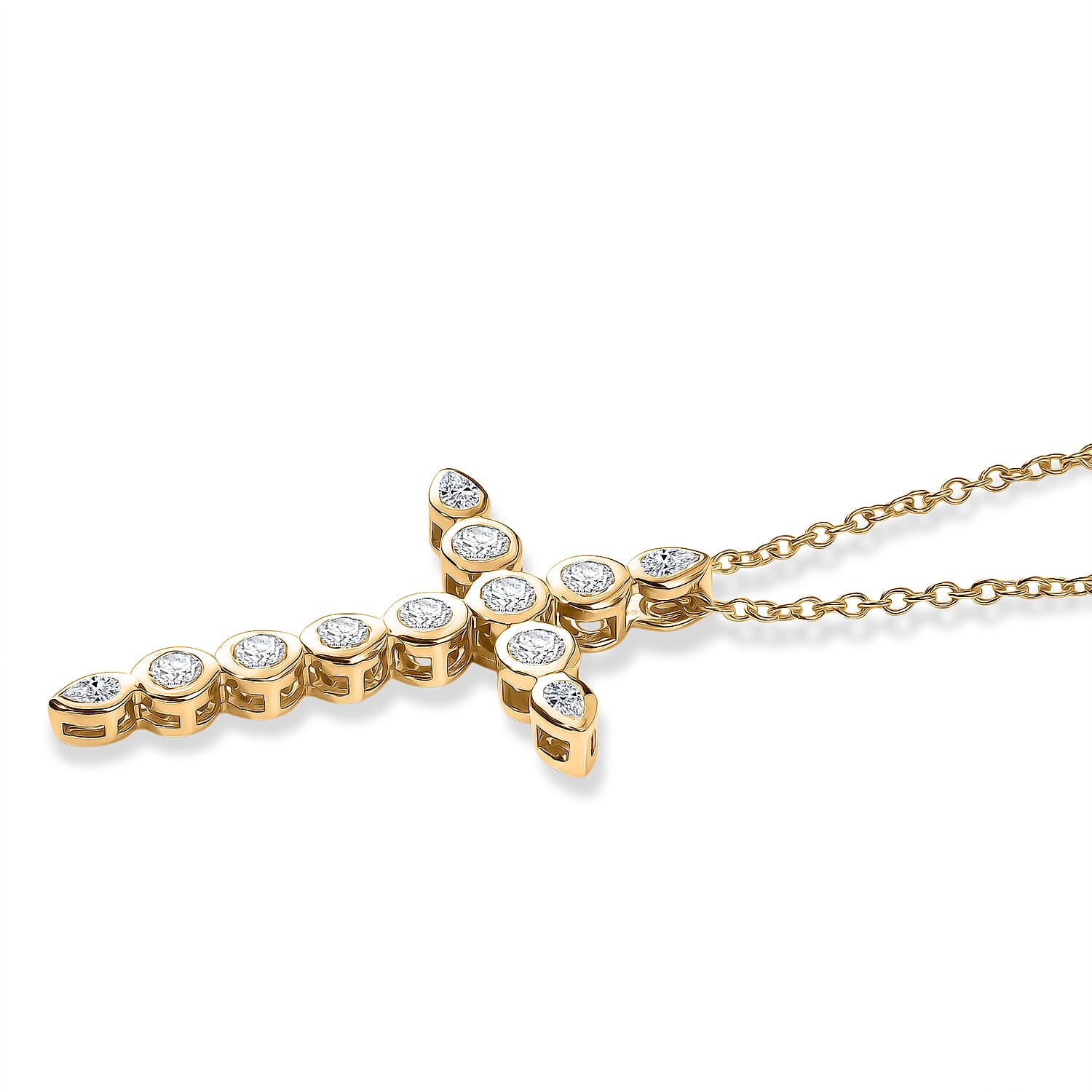Luxuriant - Lab Grown Diamond (SI-G-H) Pendant with Chain (Size 20) in 18K Vermeil Yellow Gold Plated Sterling Silver 2.00 Ct.