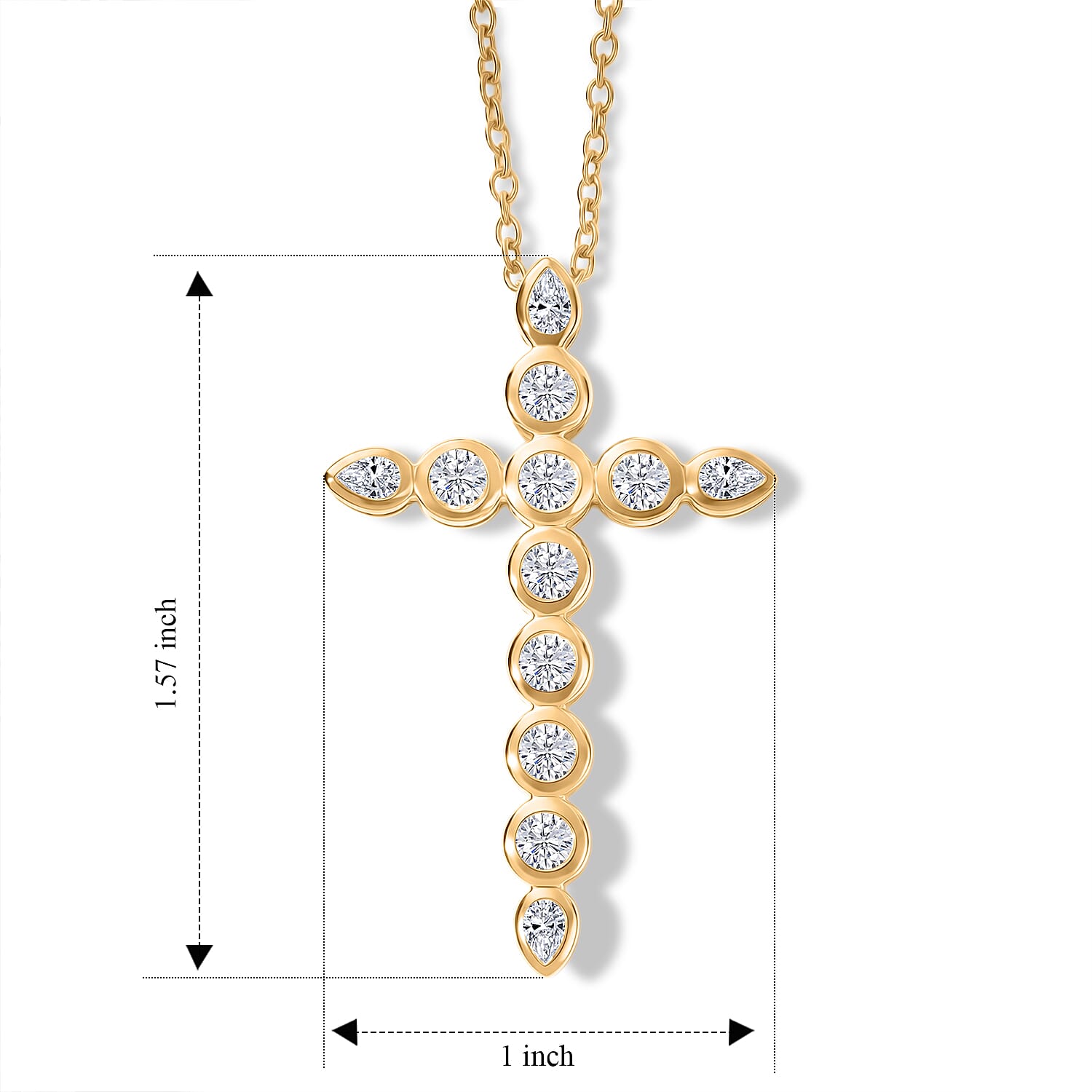 Luxuriant - Lab Grown Diamond (SI-G-H) Pendant with Chain (Size 20) in 18K Vermeil Yellow Gold Plated Sterling Silver 2.00 Ct.