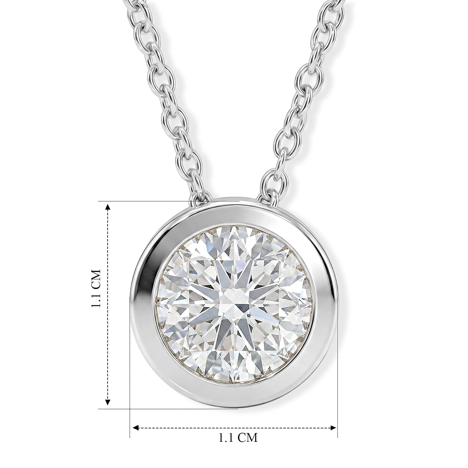 Royal Bali Collection - D'Joy Moissanite Solitaire Pendant in Platinum Overlay Sterling Silver with Chain (Size 20) 2.50 Ct.