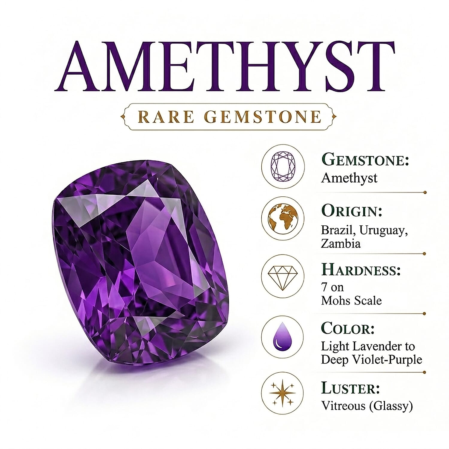 D'Joy - Moroccan Amethyst & White Zircon Pendant with Chain (Size 20) in Rhodium Overlay Sterling Silver 5.50 Ct.