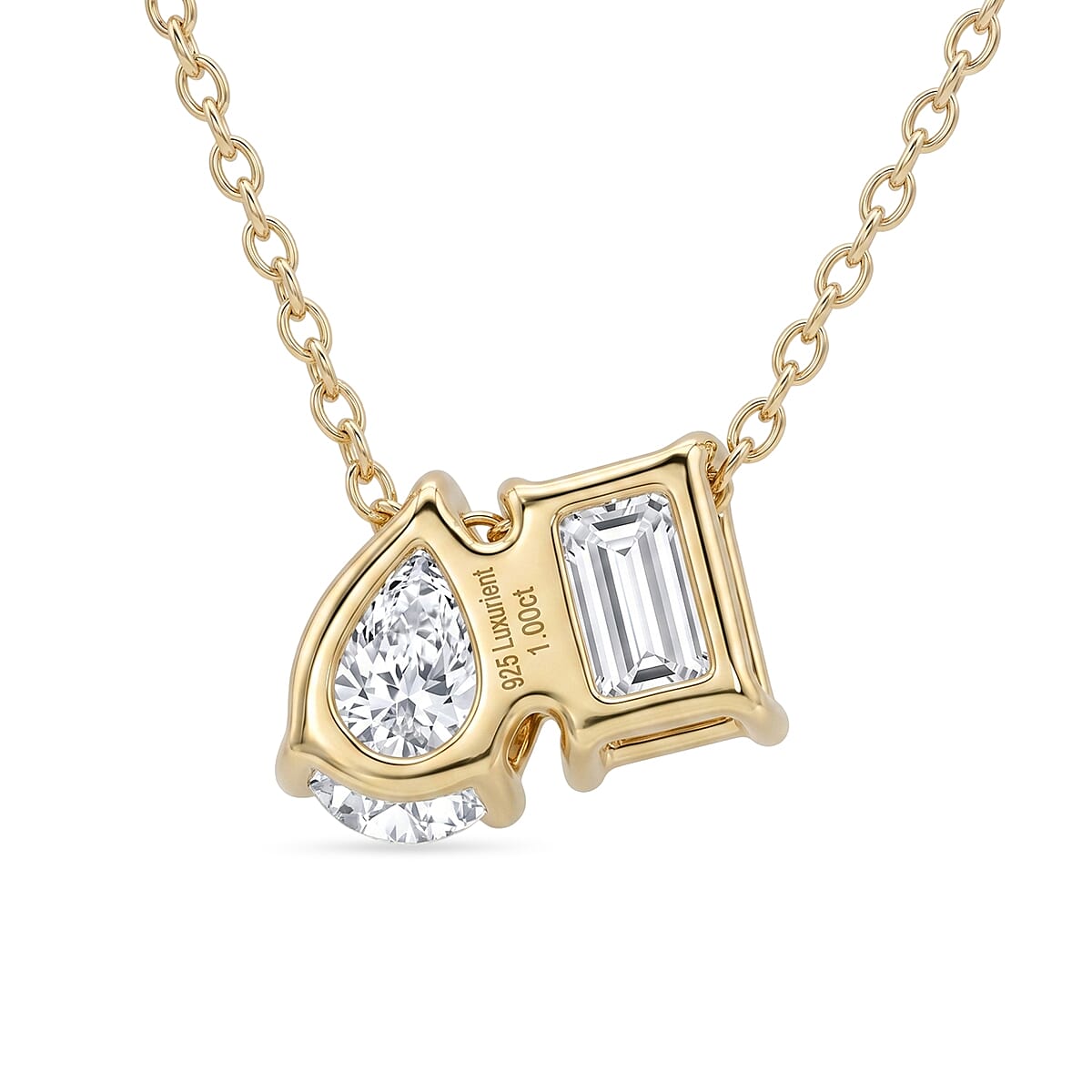Lab Grown Diamond Pendant with Torn Chain 19DC (Size 20) in 18K YG Vermeil Sterling Silver 0.50 ct  1.000  Ct.