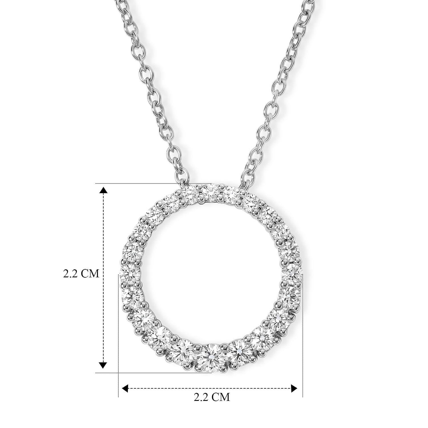 Luxuriant - Lab Grown Diamond (SI-G-H) Pendant with Chain (Size 20) in Rhodium Overlay Sterling Silver 1.00 Ct.