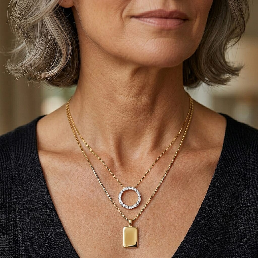 Luxuriant - Lab Grown Diamond (SI-G-H) Pendant with Chain (Size 20) in 18K Vermeil Yellow Gold Plated Sterling Silver 1.00 Ct.