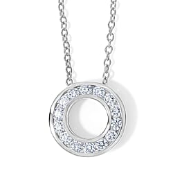 Luxuriant - Lab Grown Diamond (SI/G-H) Circle Pendant with Chain (Size 20) in 18K Vermeil Yellow Gold Plated Sterling Silver 1.00 Ct.