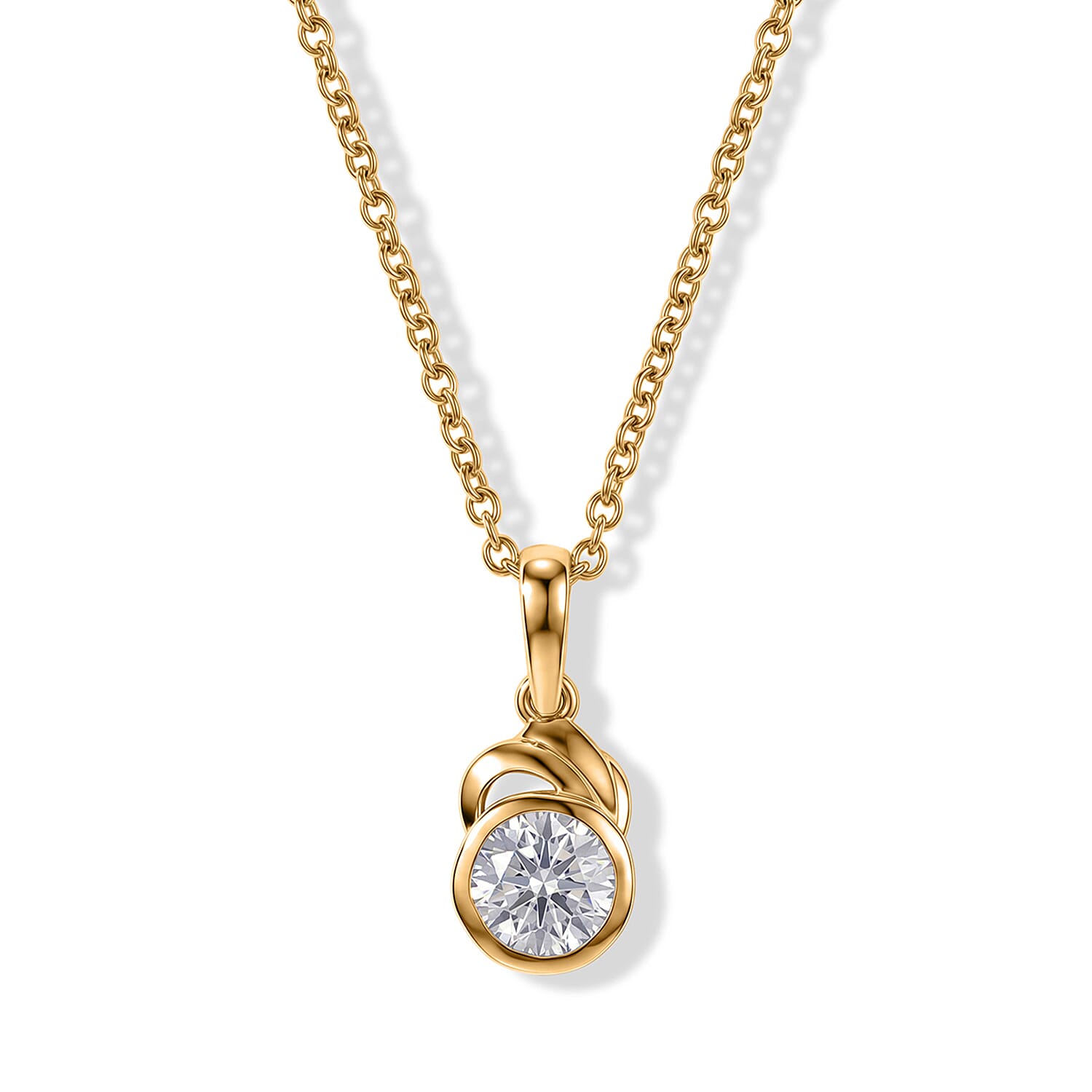 Moissanite Pendant with Chain (Size 20) Mix Metal  1.000  Ct.