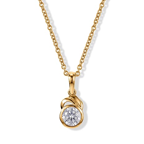 Moissanite Pendant with Chain (Size 20) Mix Metal  1.000  Ct.