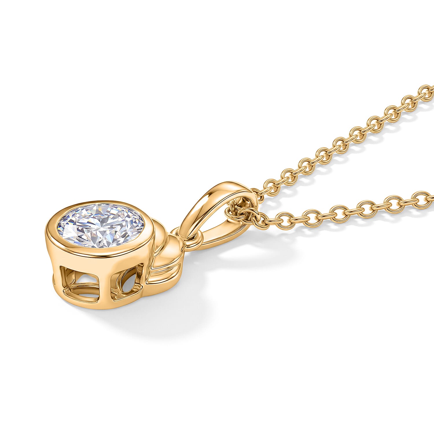 Moissanite Pendant with Chain (Size 20) Mix Metal  1.000  Ct.