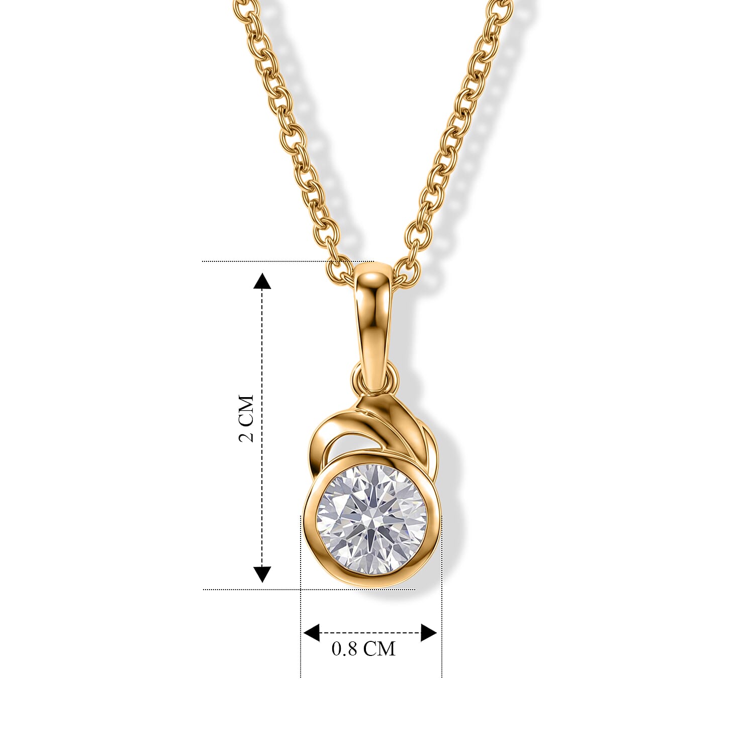 Moissanite Pendant with Chain (Size 20) Mix Metal  1.000  Ct.