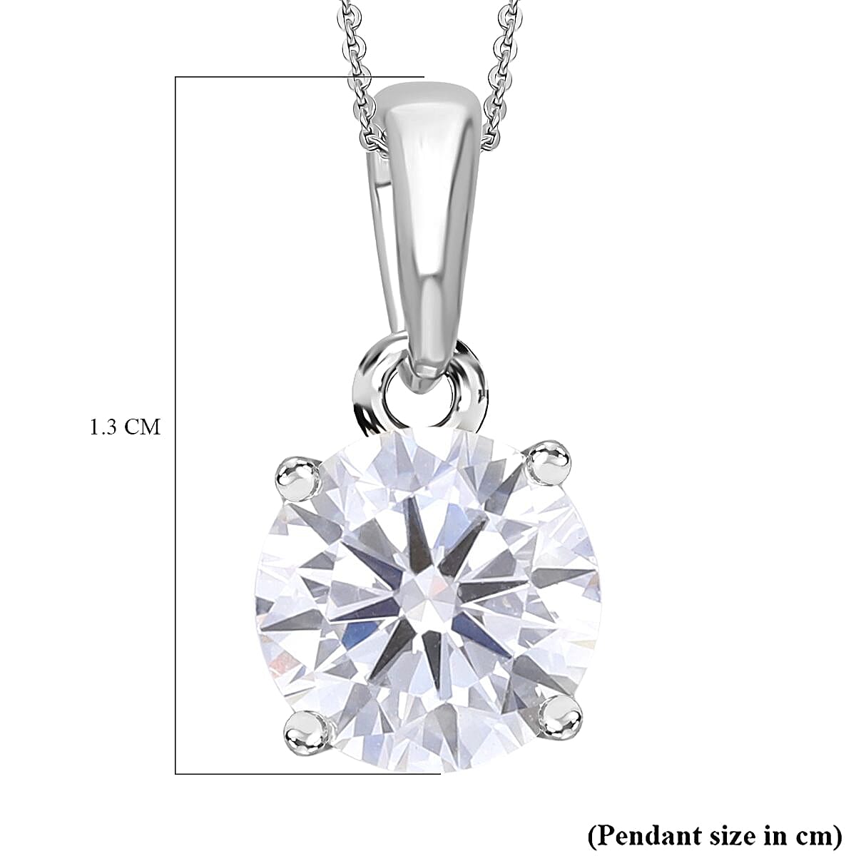 Luxuriant - Lab Grown Diamond (SI-G-H) Solitaire Pendant with Chain (Size 18-2 Ext) in Rhodium Overlay Sterling Silver 1.00 Ct.