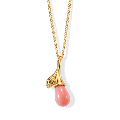 Pink Conch Shell Pendant with Chain (Size 18)  Sterling Silver  Wt. 5.5 Gms  2.180  Ct.