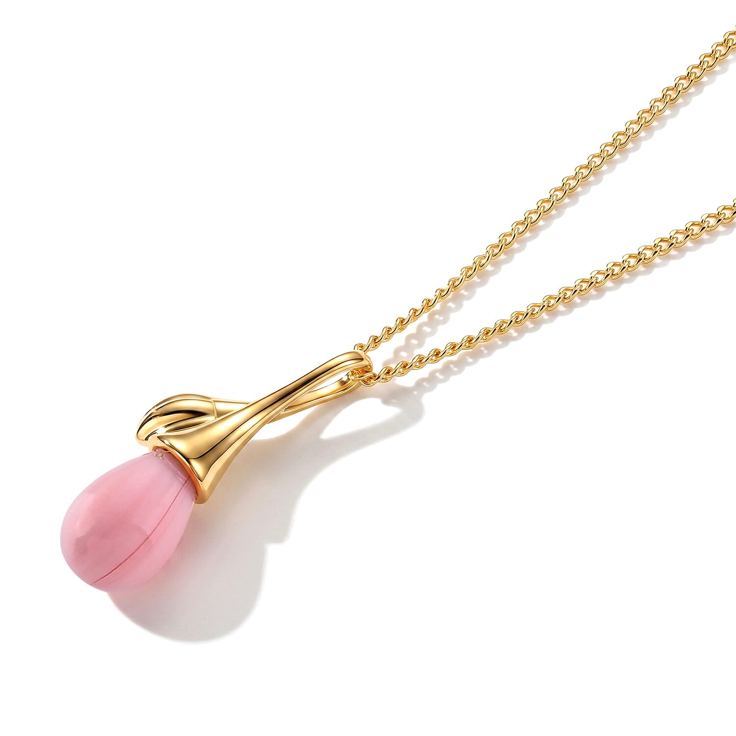 Pink Conch Shell Pendant with Chain (Size 18)  Sterling Silver  Wt. 5.5 Gms  2.180  Ct.